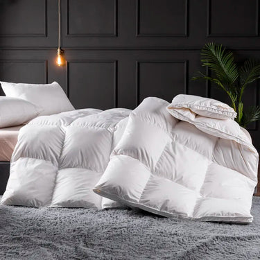 Pure White Blue Pink Luxury Premium Goose Down Comforter Warm Quilted Blanket for Bedding Set
